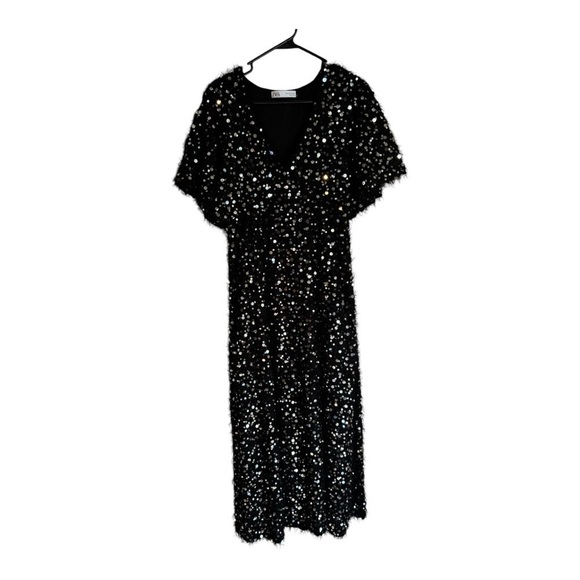 Zara Limited Edition Black Sequin Dress - Picture 3 of 8